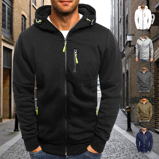 Men's Sports Casual Cardigan Hooded Sweatshirt