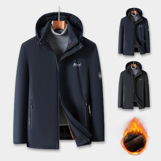 🔥50% OFF & Free Shipping🔥 Men’s Padded Thermal Plush Parka Jacket with Removable Hood