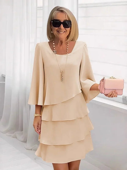 💃LAST DAY SAEL 40% OFF!!✨Women's Tiered Ruffle Dress with Flared Sleeves