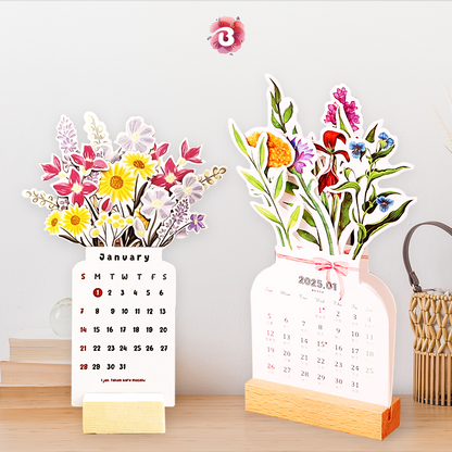 Buy 3 Get 2 Free🌷📅2025 Bloomy Flowers Desk Calendar