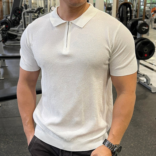 🎁Hot Sale 49% OFF⏳Men's Casual Fashion Stand-Up Collar Short Sleeve Polo Shirt