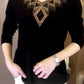 🔥2025 Quality Winter Rhinestone Velvet Long Sleeve T Shirt