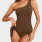 🏖️Last Day Sale 49% OFF👙One Shoulder Skirted One Piece Swimsuit