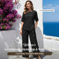 Women's Irregular Hem Top & Wide Leg Pants Two-Piece Set
