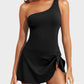 🏖️Last Day Sale 49% OFF👙One Shoulder Skirted One Piece Swimsuit