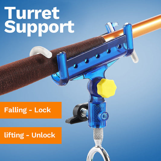 🎣 50% OFF NOW! 🔒 Fishing Rod Self-Locking Turret Bracket – 360° Rotation, Stainless Steel & Rubber-Sleeved – Stable Rod Holder for All Waters 💪