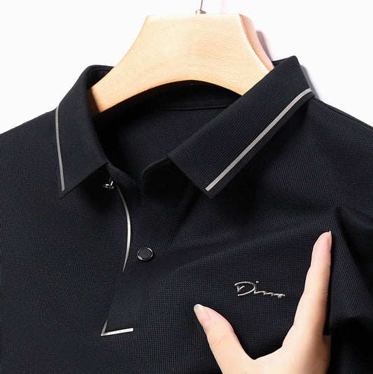 Men's Business Casual Long Sleeve Lapel T-shirt