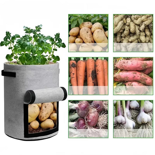 18/26/38L Large Capacity Potato Grow Planter PE Container Bag Pouch Tomato Vegetables Garden Outdoor