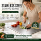 📢📢50% OFF !!⏰👩‍🍳🔪Must‑Have Cooking Tool！🥩🥦Safer, Cleaner & More Convenient!💥304 Stainless Steel Cutting Board