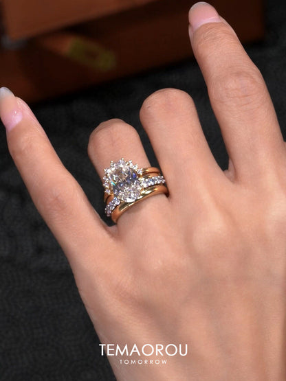 Sparkly Teardrop Open Ring for Women
