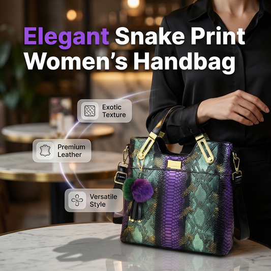 🏆LAST DAY SALE 50% OFF🔥Elegant Snakeskin PU Leather Tote Bag