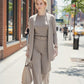Elegant Longline Cardigan & Top & Pants 3-Pieces Set