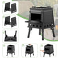 📢📢50% OFF !! ⏰Portable Wood Burning Rocket Stove – 16 Vent Holes Efficient Burn, Foldable Camping Cooker – Heavy-Duty Cast Iron ✨