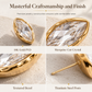 ✨ Stainless Steel Rhinestone Stud Earrings: 18K Gold-Plated, Hypoallergenic, Tarnish-Resistant, Brilliant Crystal