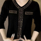 🔥2025 Quality Winter Rhinestone Velvet Long Sleeve T Shirt
