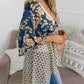 🌸Women's Floral Kimono Ruffle Sleeve Tie Cardigans Flowy Boho Loose Cover Ups
