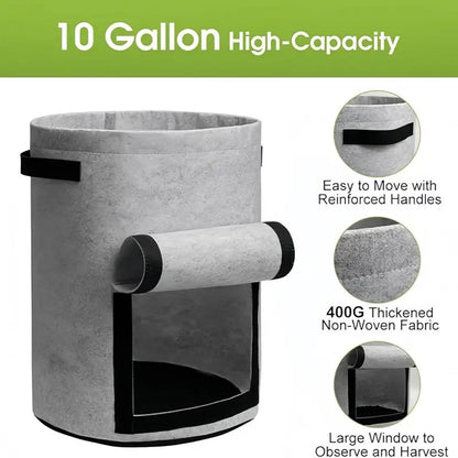 18/26/38L Large Capacity Potato Grow Planter PE Container Bag Pouch Tomato Vegetables Garden Outdoor