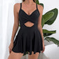 🩱Women's Cutout One Piece Skirt Swimsuit