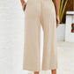 👖 50% OFF💫Women's High Waisted Wide Leg Linen Elastic Smock Waist Capri Pants