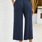 👖 50% OFF💫Women's High Waisted Wide Leg Linen Elastic Smock Waist Capri Pants