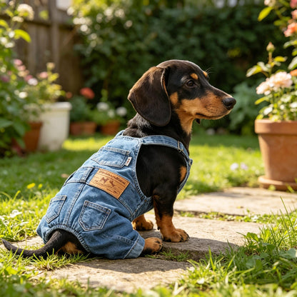 Puppy Denim Pants Set