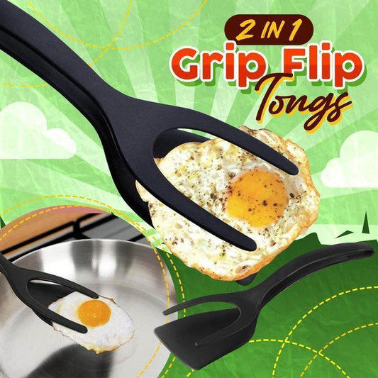 📢📢40% OFF !! ⏰2 In 1 Grip Flip Tongs