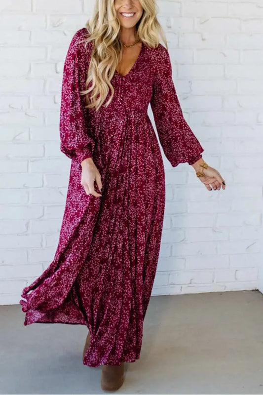 💃Women’s Floral Rayon Smocked-Waist Lined Maxi Dress