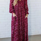 💃Women’s Floral Rayon Smocked-Waist Lined Maxi Dress