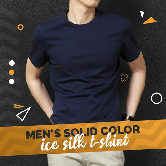 🎁Hot Sale 30% OFF⏳Men's Solid Color Ice Silk T-Shirt👕