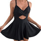 🩱Women's Cutout One Piece Skirt Swimsuit