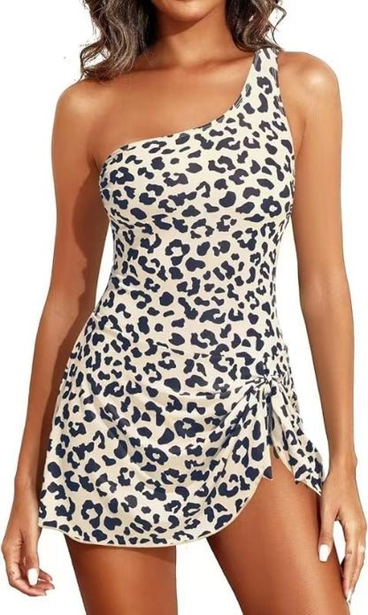 🏖️Last Day Sale 49% OFF👙One Shoulder Skirted One Piece Swimsuit