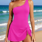 🏖️Last Day Sale 49% OFF👙One Shoulder Skirted One Piece Swimsuit