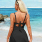 🏖️Summer Hot Sale ⚡50K+ SOLD!🌞🌊Deep V Knot Detail Skirted Swimsuit