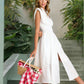 💃Hot Sale 50%⏰Women's Elegant V-Neck Split Maxi Dress👗