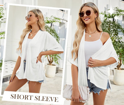 🧥 LIMITED-TIME 50% OFF! ✨ 2026 Stylish Flowy Short Sleeve Cardigan – Lightweight, Breezy, Versatile Layering Piece 🌸