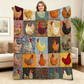 Cozy 9-Panel Sleeping Cats Pattern Blanket