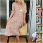 🎁2026 Big Sale 50% OFF🎁Round Neck Polka Dot Print Midi Dress