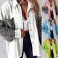 Women's Trendy Sequin Patchwork Coat with Raw Hem