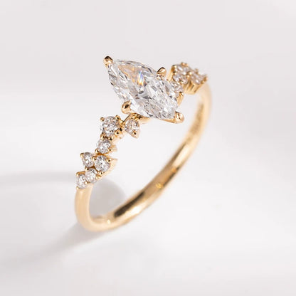Elegant Marquise Cut Rhinestone Ring