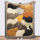 Cozy 9-Panel Sleeping Cats Pattern Blanket