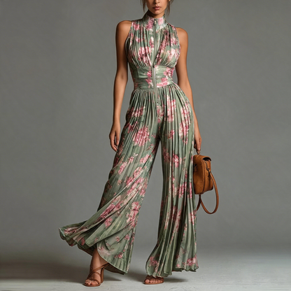 Flowing Pleated Jumpsuit