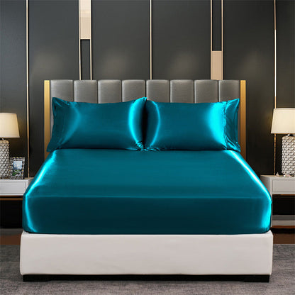 Satin Silk Cool Bed Fitted Sheet