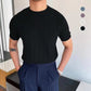 🎁Hot Sale 49% OFF⏳Men's Crew Neck Knit Short Sleeve Sweaters with Twist Pattern