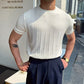 🎁Hot Sale 49% OFF⏳Men's Crew Neck Knit Short Sleeve Sweaters with Twist Pattern
