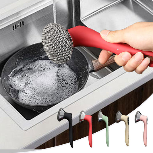 Stainless Steel Cleaning Scrubber with Long Handle