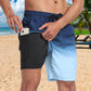Men's Swim Shorts with Compression Liner ＆ Pockets