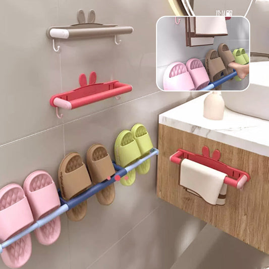 Retractable Punch-Free Bathroom Storage Rack