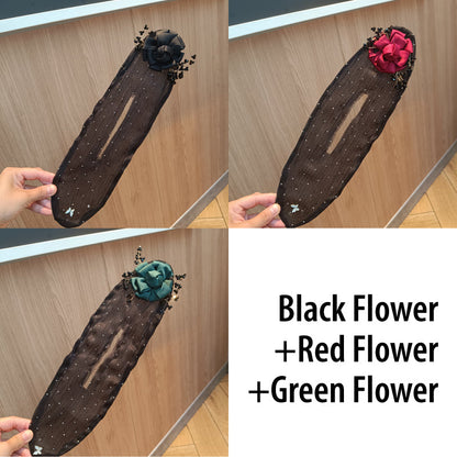 Deft Hair Bun Maker with Flower Decor