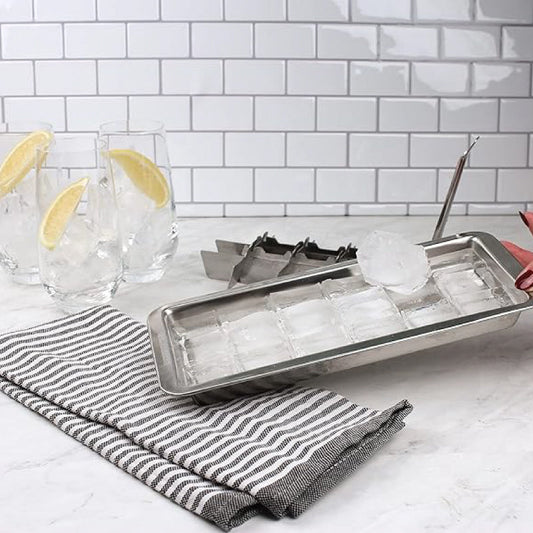 Stainless Steel Ice Cube Trays with Easy-to-Remove Handles