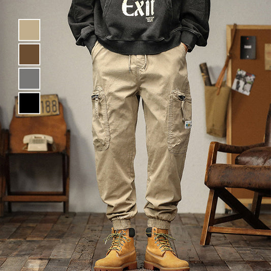 Men's Drawstrings Cargo Pants with Pockets